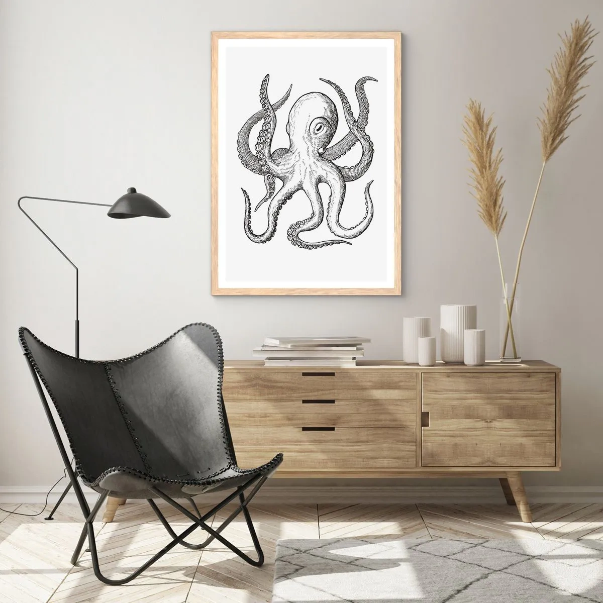 Affisch i ram av ljusek - Dansar med vågorna - 61x91 cm