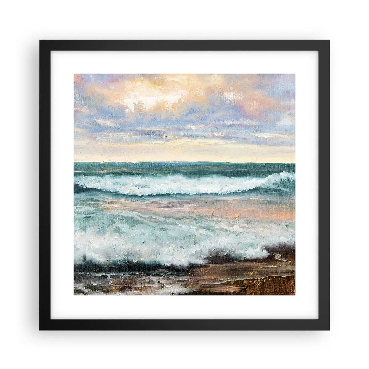 Affisch i svart ram - Här kan du släta ut din själ - 40x40 cm