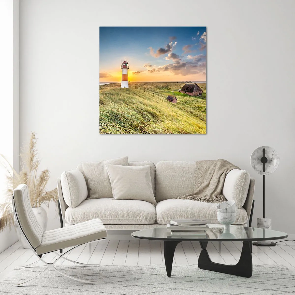 Glastavla - Bild på glas - Mellan vågorna - 60x60 cm