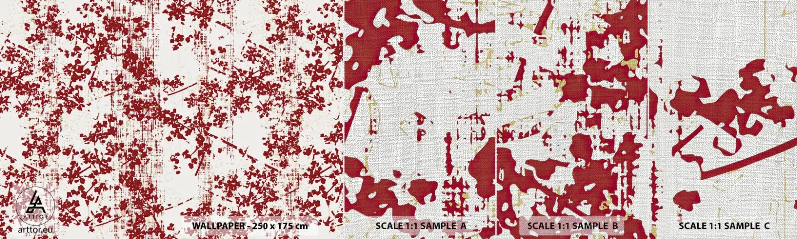 Provbit av fototapet Premium Canvas - Som en gammal percale - Åldrig, Mönster, Blommor - 100x30 cm
