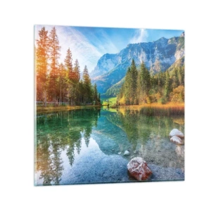 Glastavla - Bild på glas - Höstens mildhet - 30x30 cm