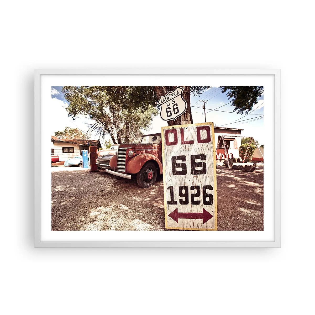 Affisch i vit ram - Amerikanska provinsens legend - 70x50 cm