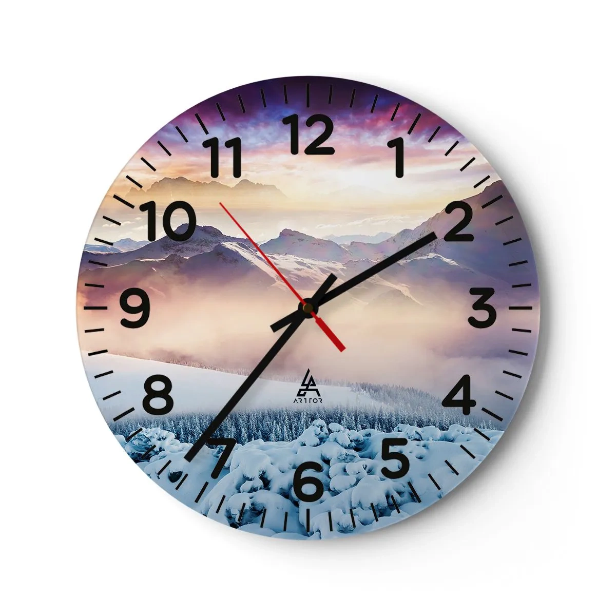 Väggklocka - Klocka på glas - Naturens styrka och renhet - 40x40 cm