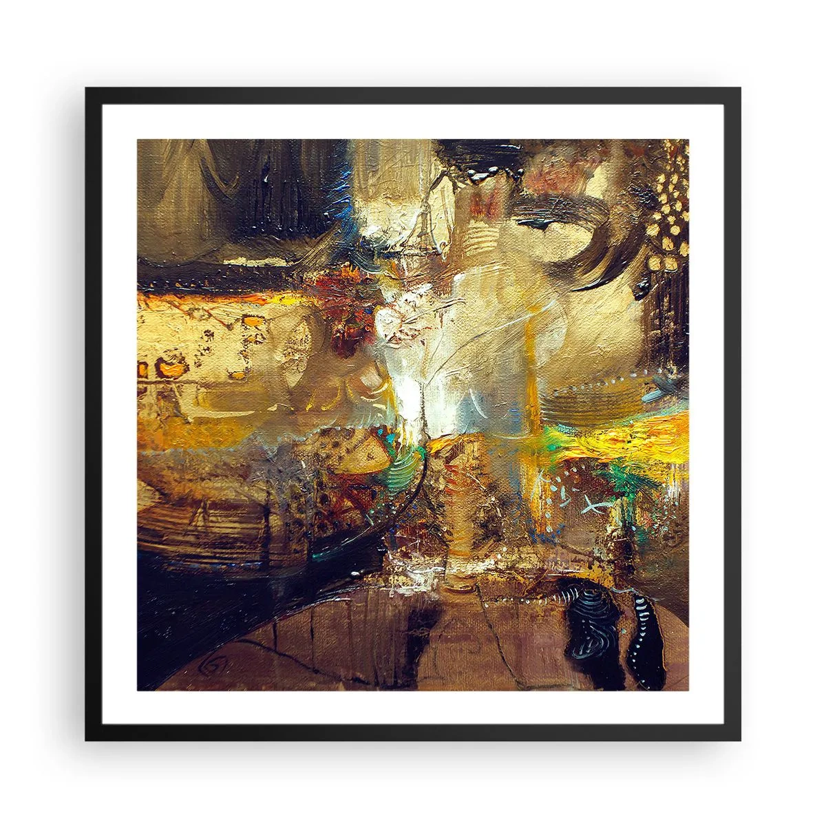 Affisch i svart ram - Kallt, varmare, hett - 60x60 cm