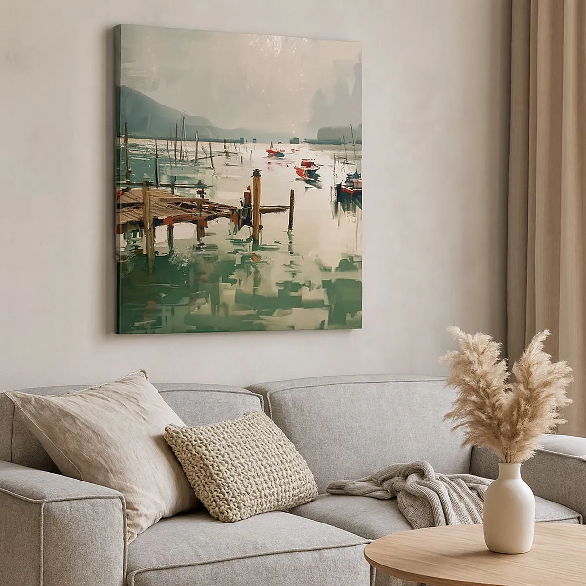 Canvastavla - Bild på duk - Täckt med smält måne - 30x30 cm