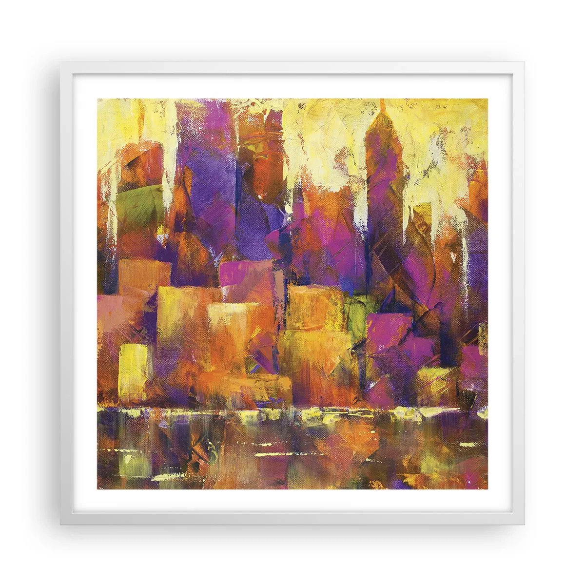 Affisch i vit ram - Metropolis komposition - 60x60 cm
