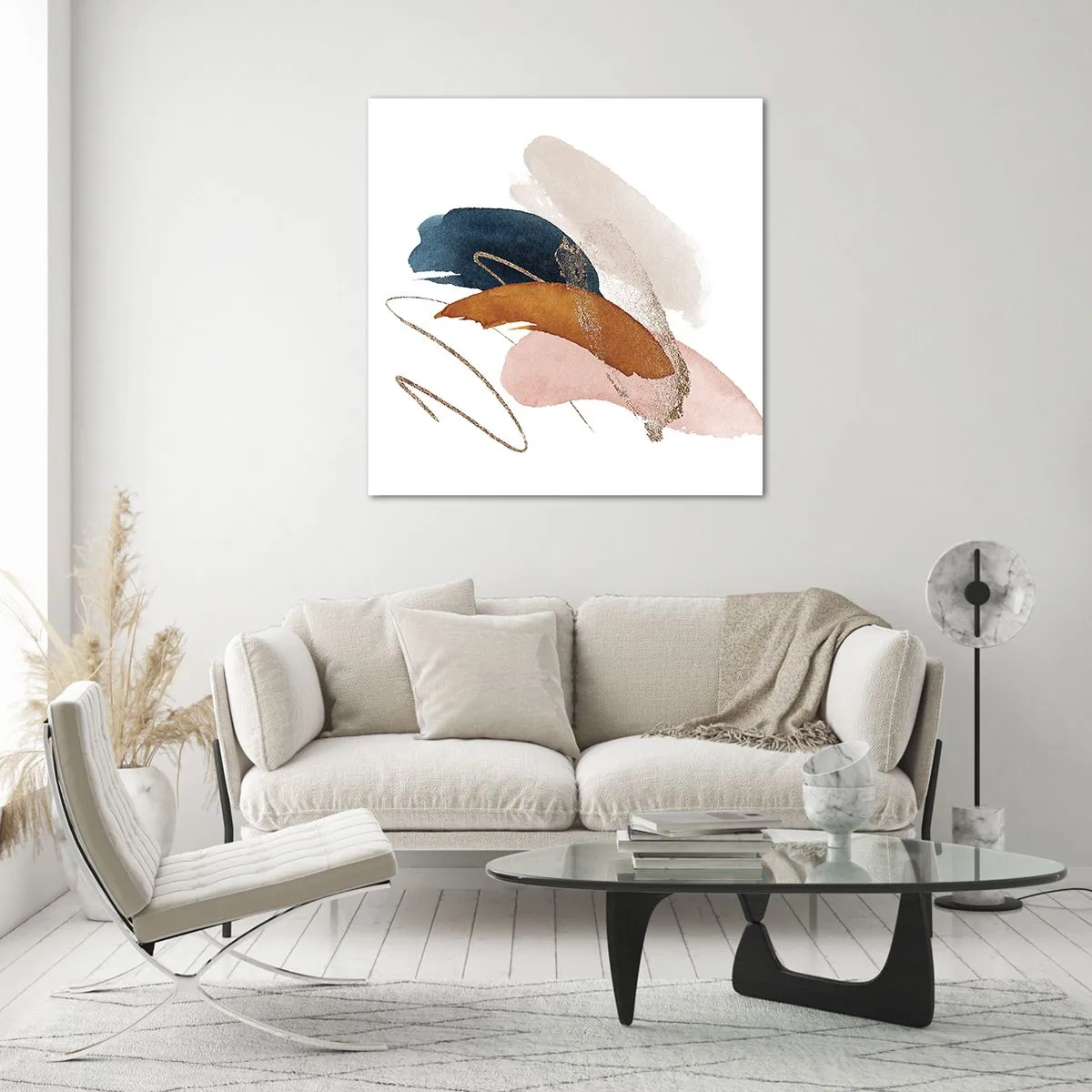 Glastavla - Bild på glas - Bevingad komposition - 50x50 cm