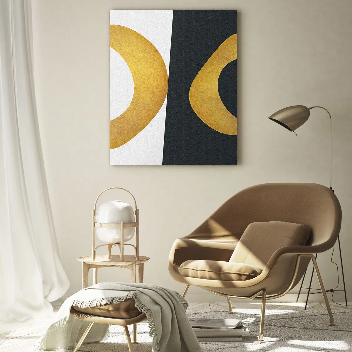 Glastavla - Bild på glas - Öfr det första: guld - 50x70 cm