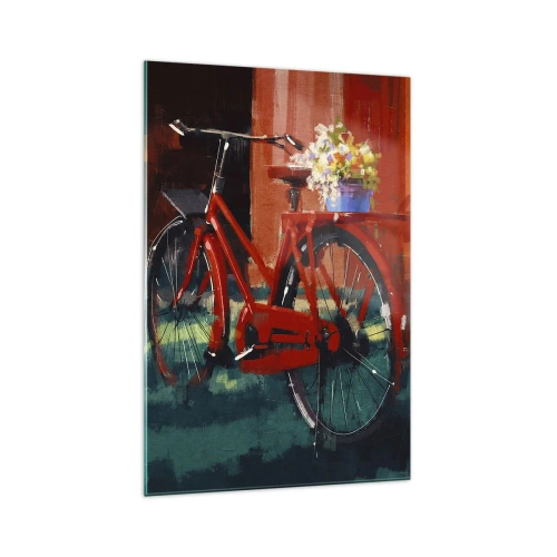 Glastavla - Bild på glas - I want to ride my bicycle - 70x100 cm
