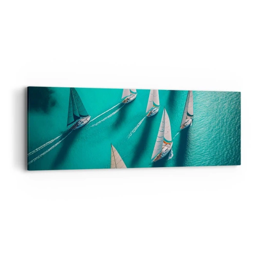 Canvastavla - Bild på duk - Tävla med vinden - 90x30 cm