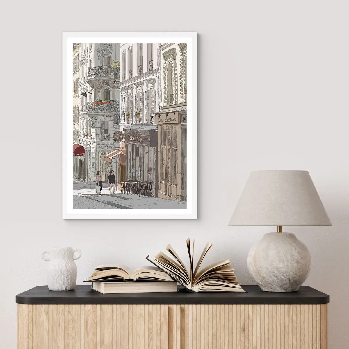 Affisch i vit ram - Stadens nöjen - 61x91 cm