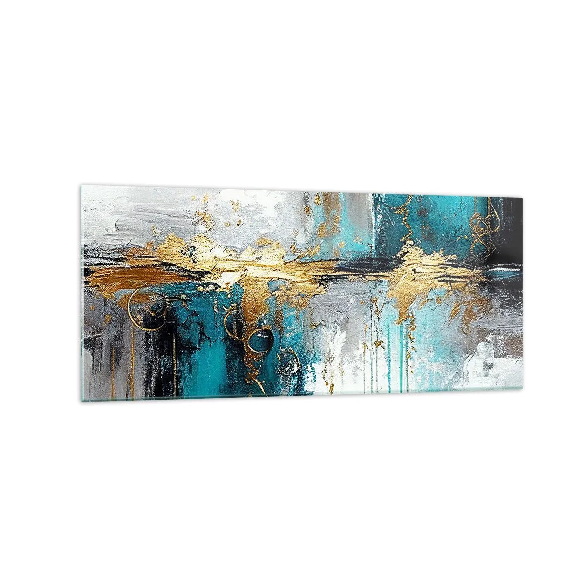 Glastavla - Bild på glas - Allting flödar - 120x50 cm