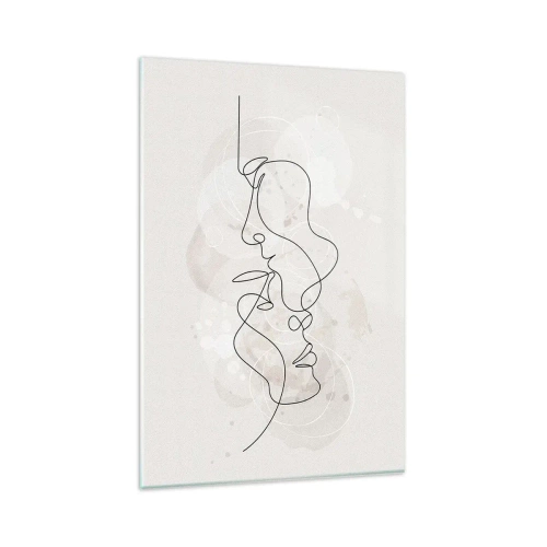 Glastavla - Bild på glas - Tilltrasslade i famn - 80x120 cm