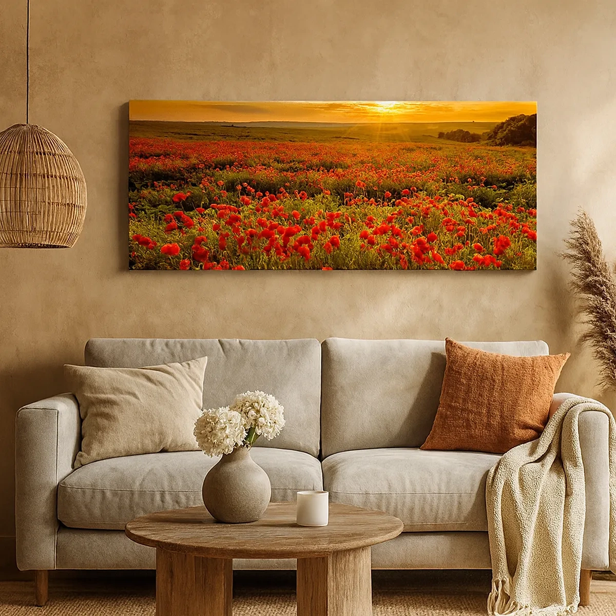 Canvastavla - Bild på duk - Bland brusande ängars vågor, bland blommornas flod - 30x30 cm