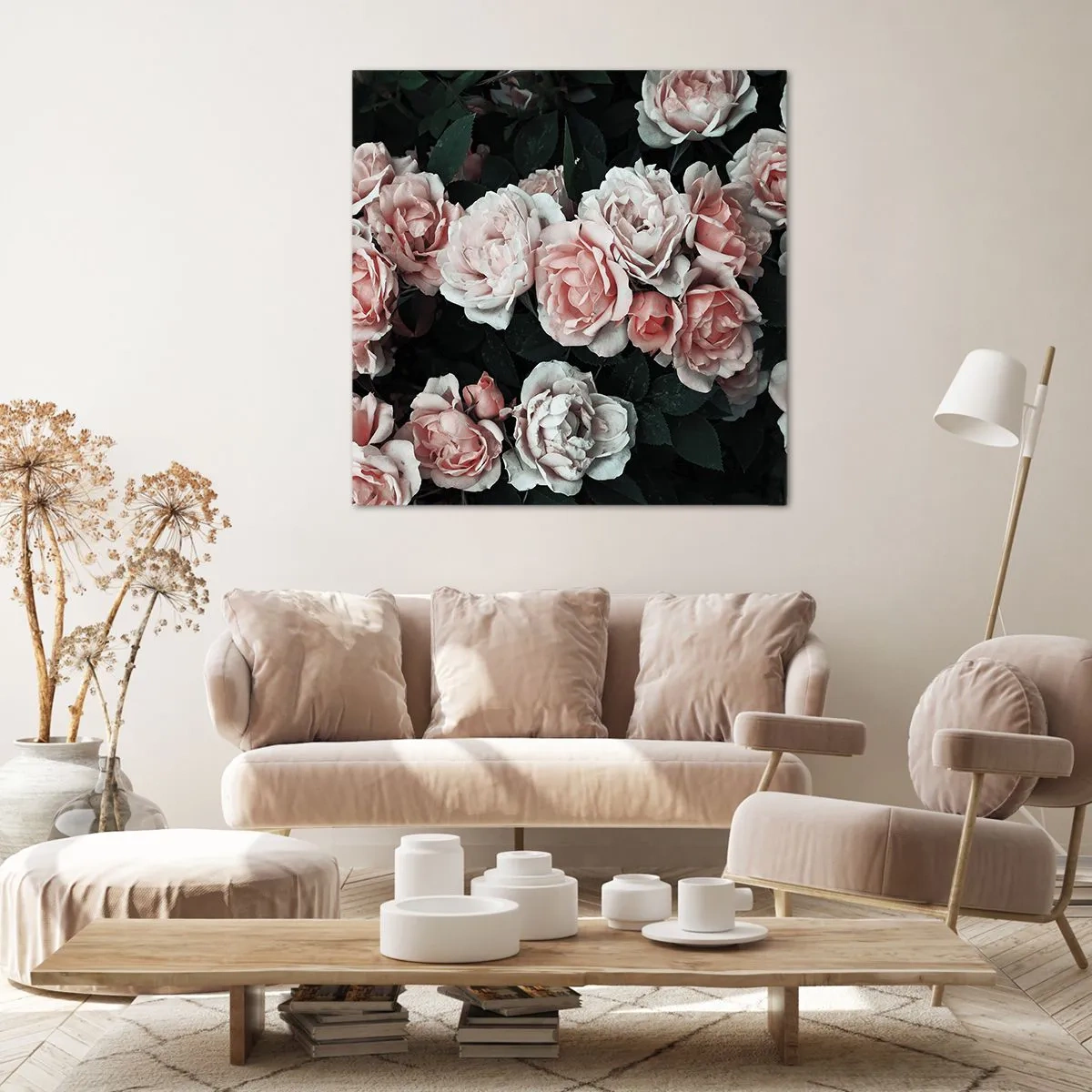 Canvastavla - Bild på duk - Rosansamble - 50x50 cm