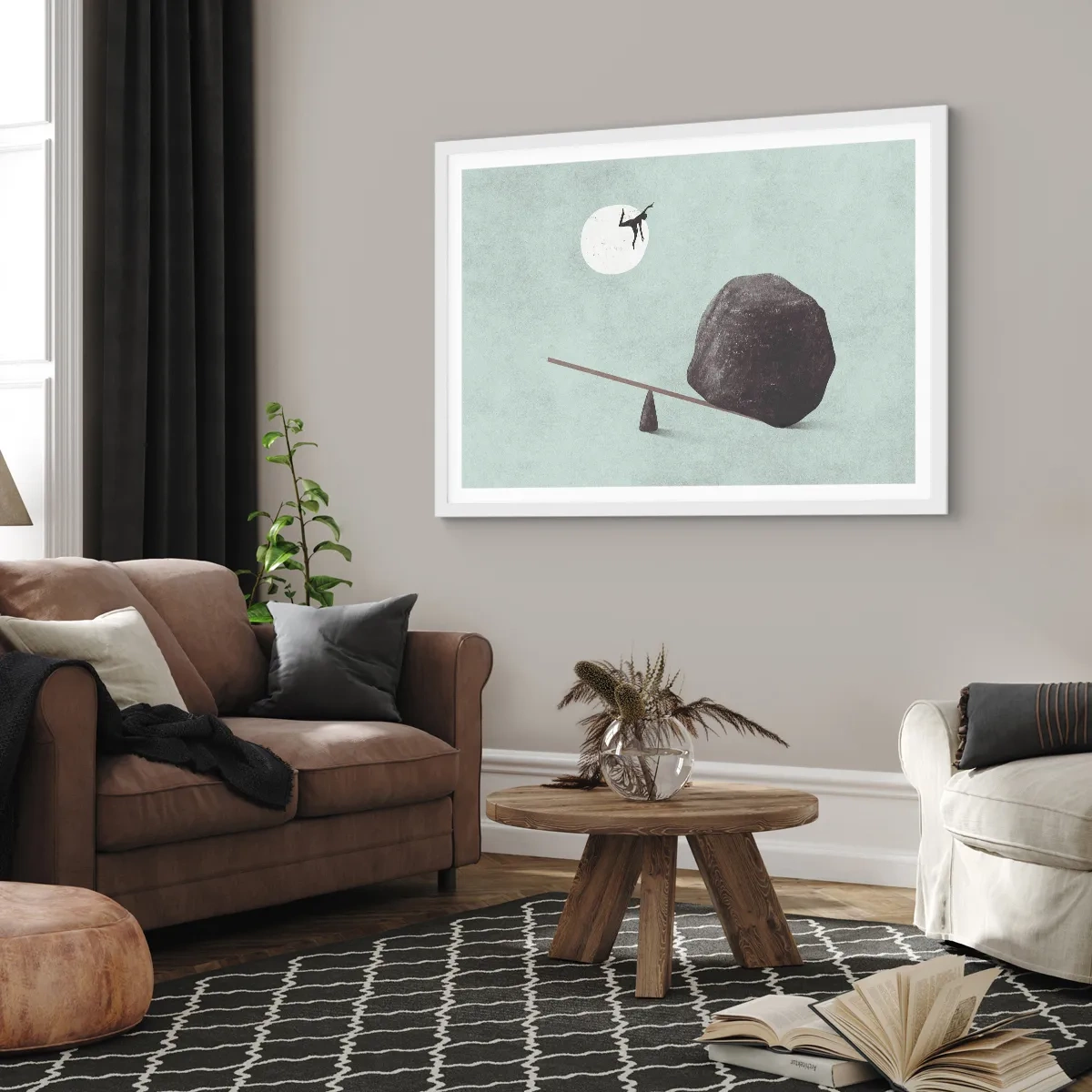 Affisch i vit ram - Uppfylld dröm - 50x40 cm