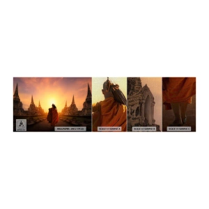 Provbit av fototapet Premium Canvas - I lugn genom evigheten - Thailand, Buddhism, Tempel - 100x30 cm