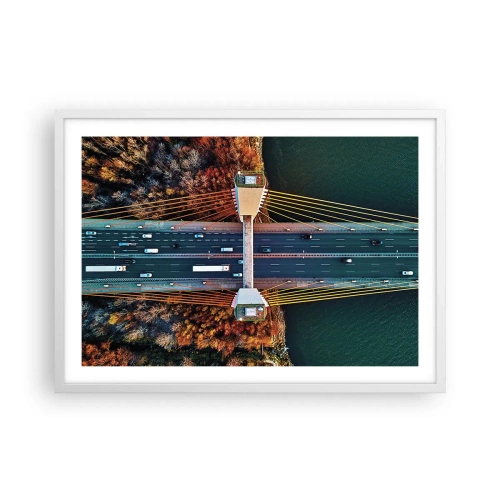 Affisch i vit ram - Bortom vatten, bortom skog - 70x50 cm