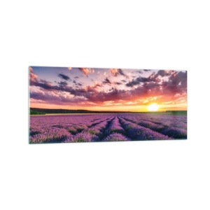 Glastavla - Bild på glas - Lavandelvärld - 120x50 cm