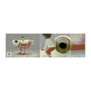 Provbit av fototapet Premium Canvas - Fiskryttare - Abstraktion, Fisk, För barn - 100x30 cm