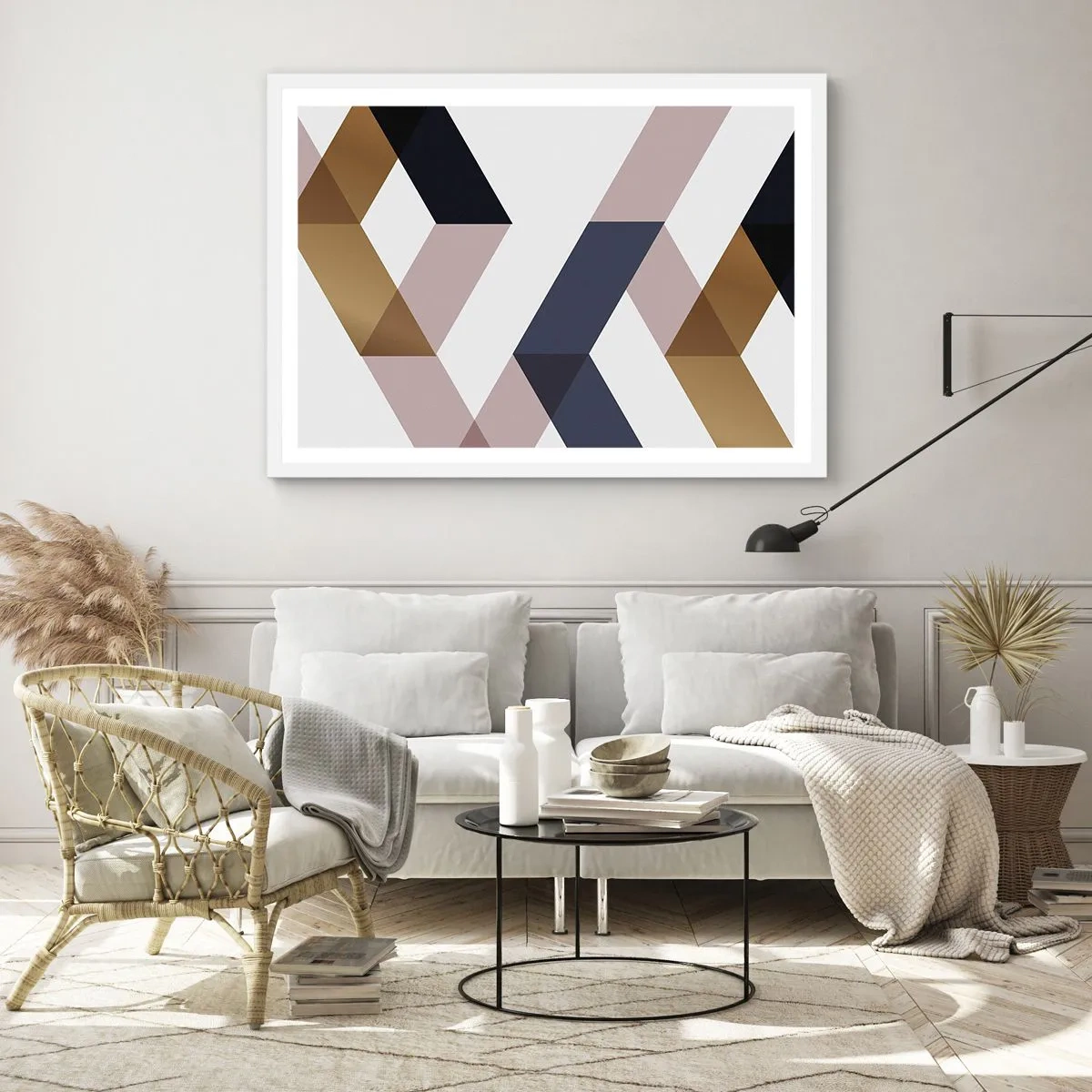 Affisch i vit ram - Plan och vinklar - 100x70 cm