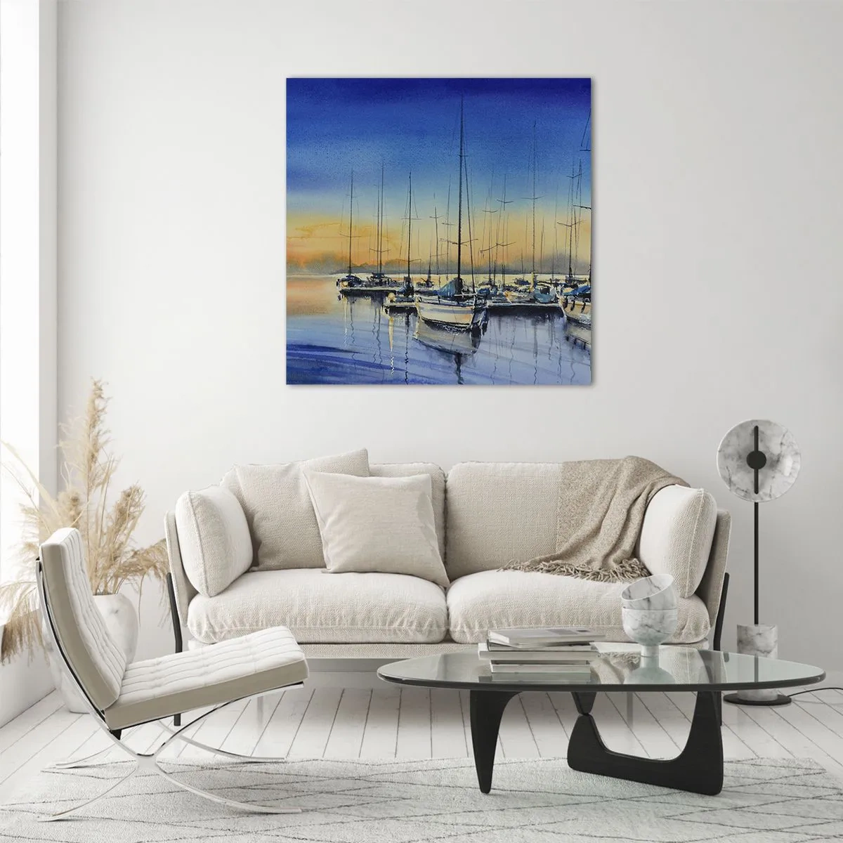 Glastavla - Bild på glas - Slutet på en bra dag - 50x50 cm