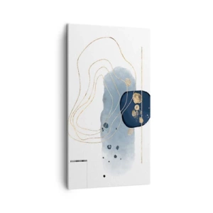 Canvastavla - Bild på duk - Blå-guld fantasi - 45x80 cm