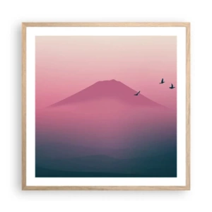 Affisch i ram av ljusek - Vandrare över molnen - 60x60 cm