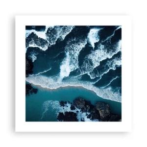 Affisch - Insvept i vågorna - 40x40 cm
