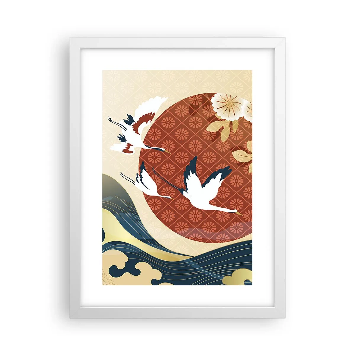 Affisch i vit ram - Japansk saga - 30x40 cm