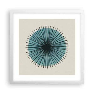 Affisch i vit ram - Radier mot blått - 40x40 cm