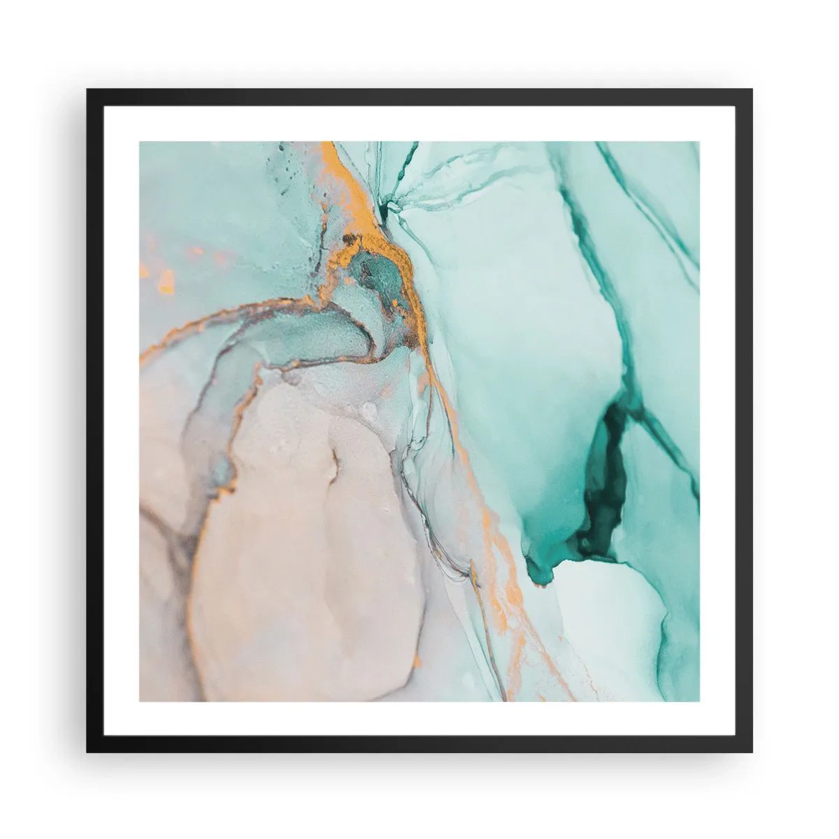 Affisch i svart ram - Formernas och färgernas dans - 60x60 cm