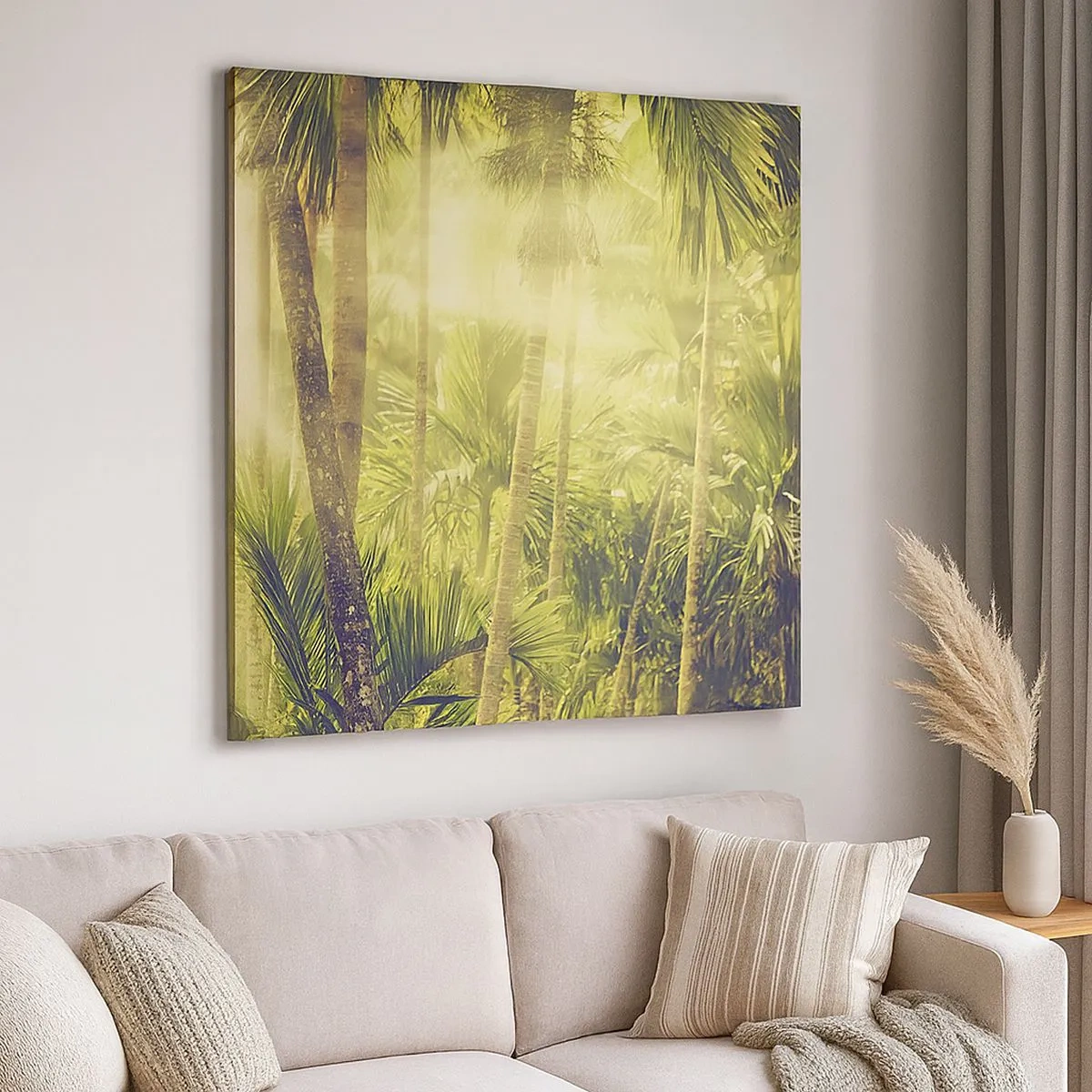 Canvastavla - Bild på duk - I gröna glöden - 30x30 cm