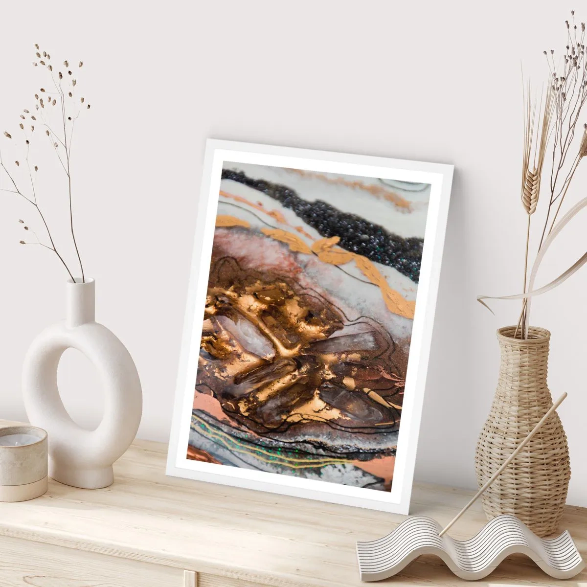 Affisch i vit ram - Jordens element - 40x50 cm