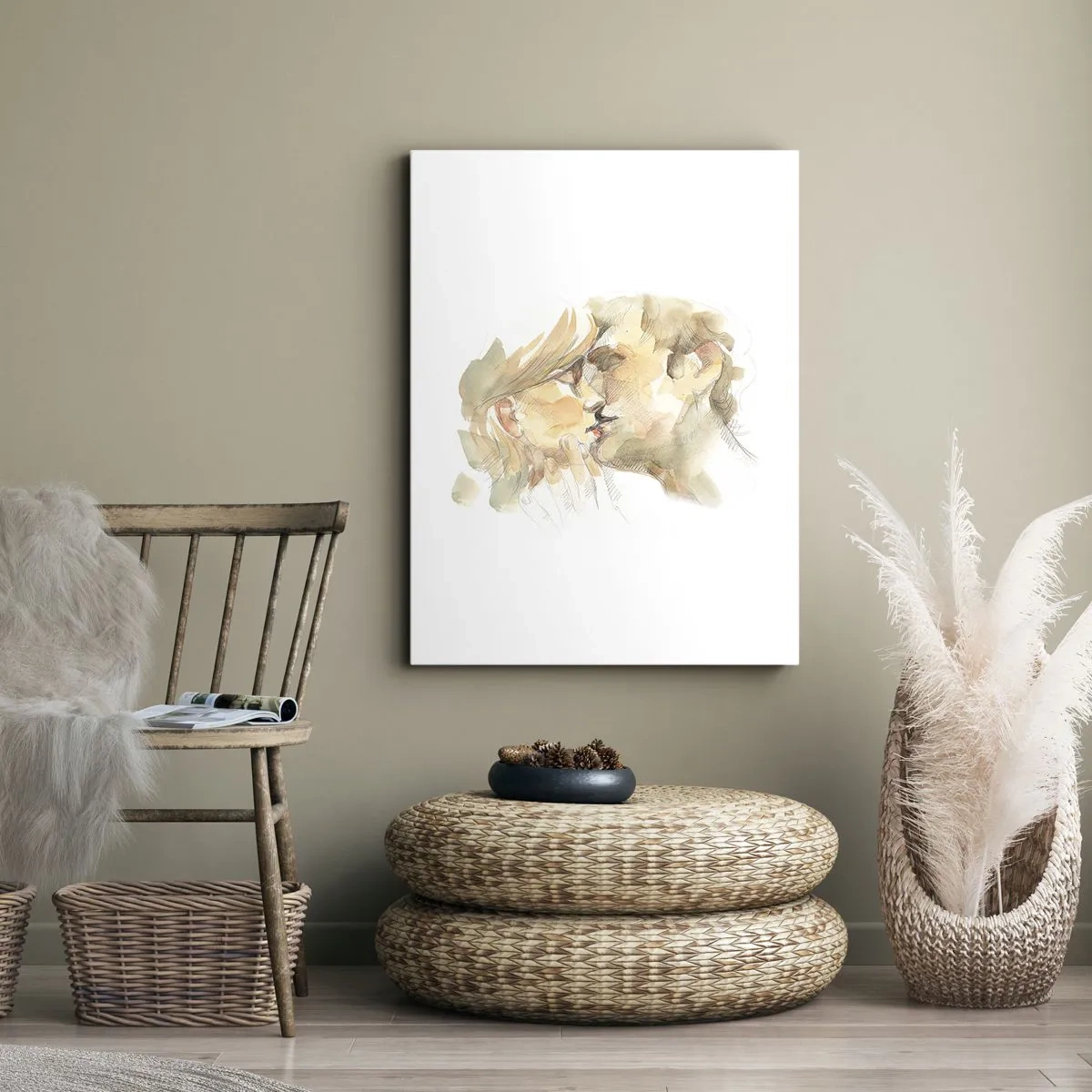 Canvastavla - Bild på duk - Upphittad hälft? - 55x100 cm