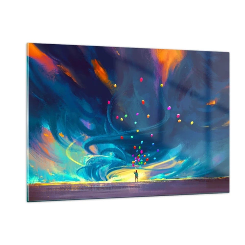 Glastavla - Bild på glas - Blå vind - 120x80 cm