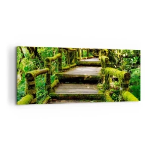 Canvastavla - Bild på duk - Grön korridor - 120x50 cm