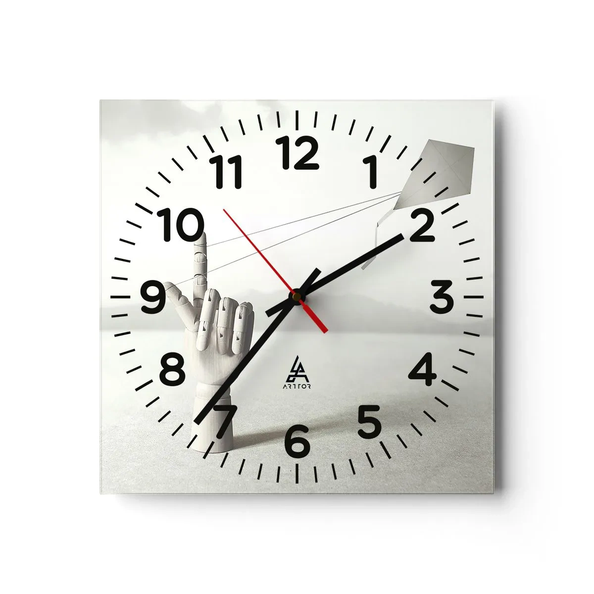 Väggklocka - Klocka på glas - Test av styrka - 40x40 cm