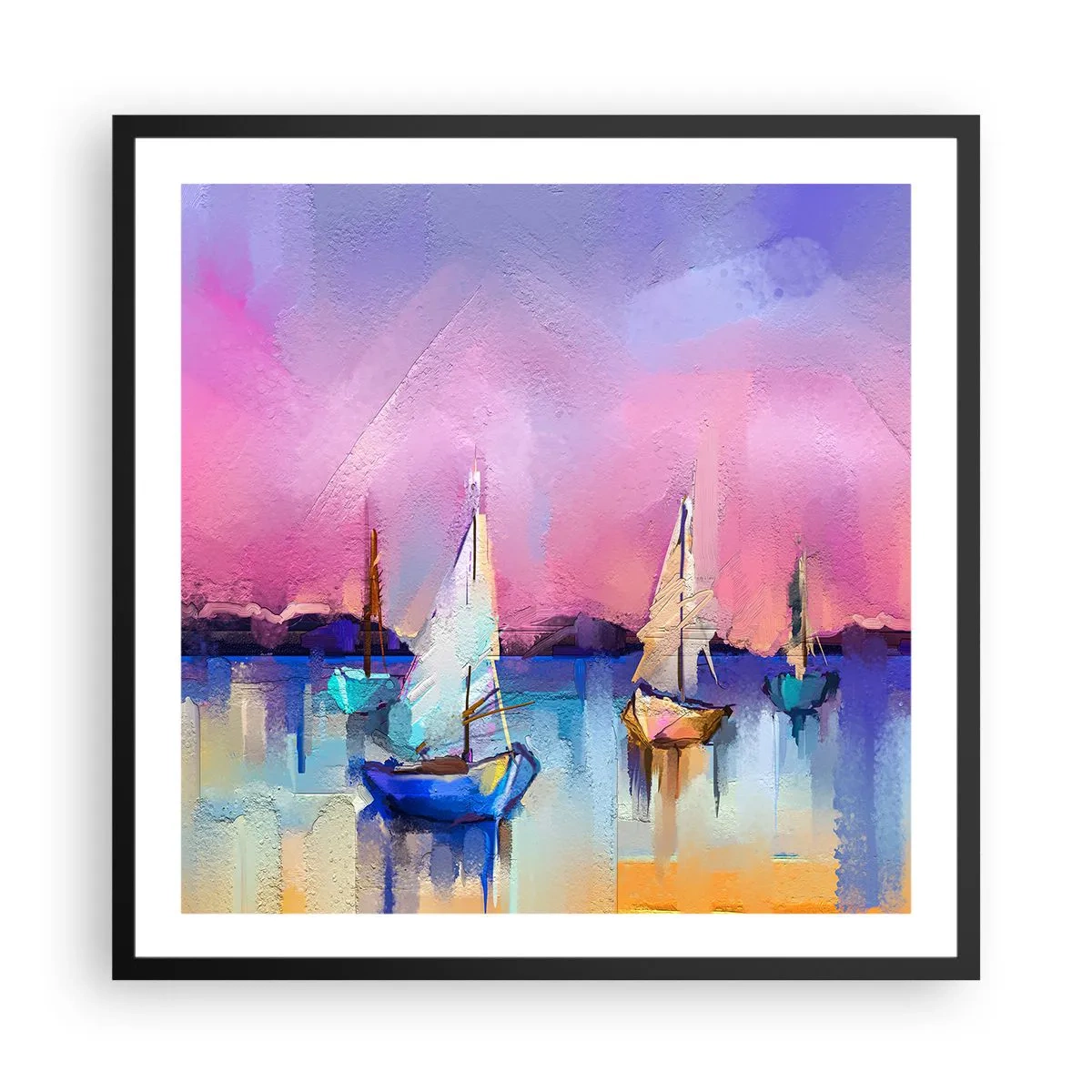 Affisch i svart ram - Riktning: öppet vatten - 60x60 cm