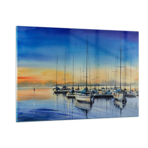 Glastavla - Bild på glas - Slutet på en bra dag - 120x80 cm