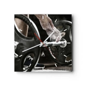 Väggklocka - Klocka på glas - Utmaningen accepterad! - 40x40 cm