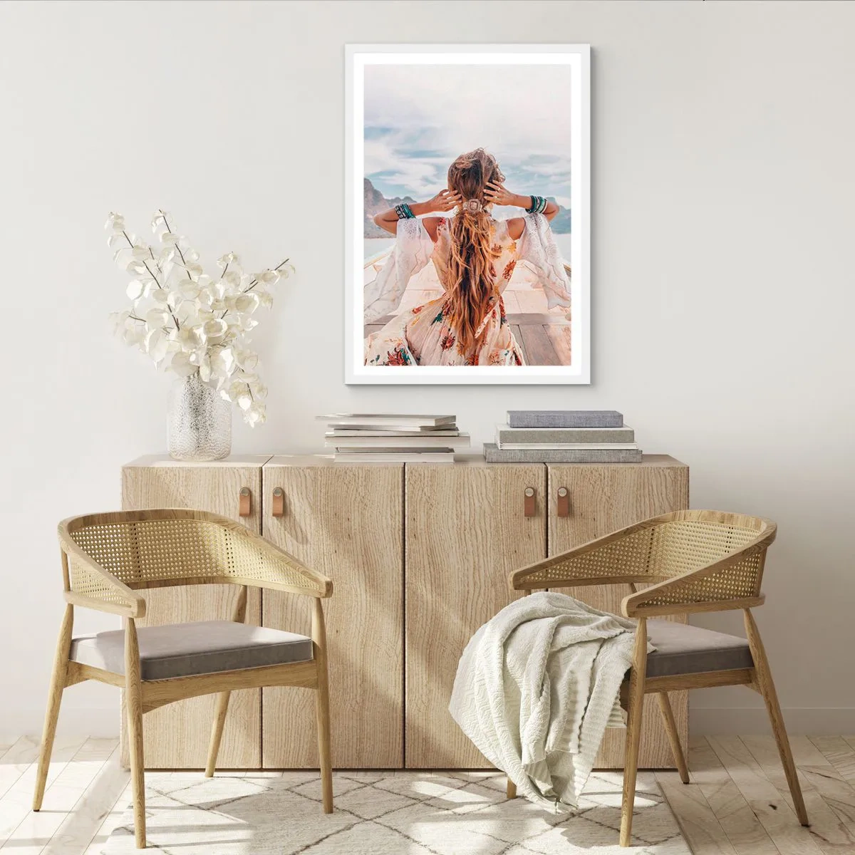 Affisch i vit ram - På väg mot lycka - 70x100 cm