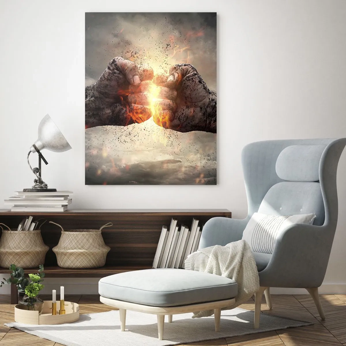 Glastavla - Bild på glas - Stå upp och kämpa - 70x100 cm