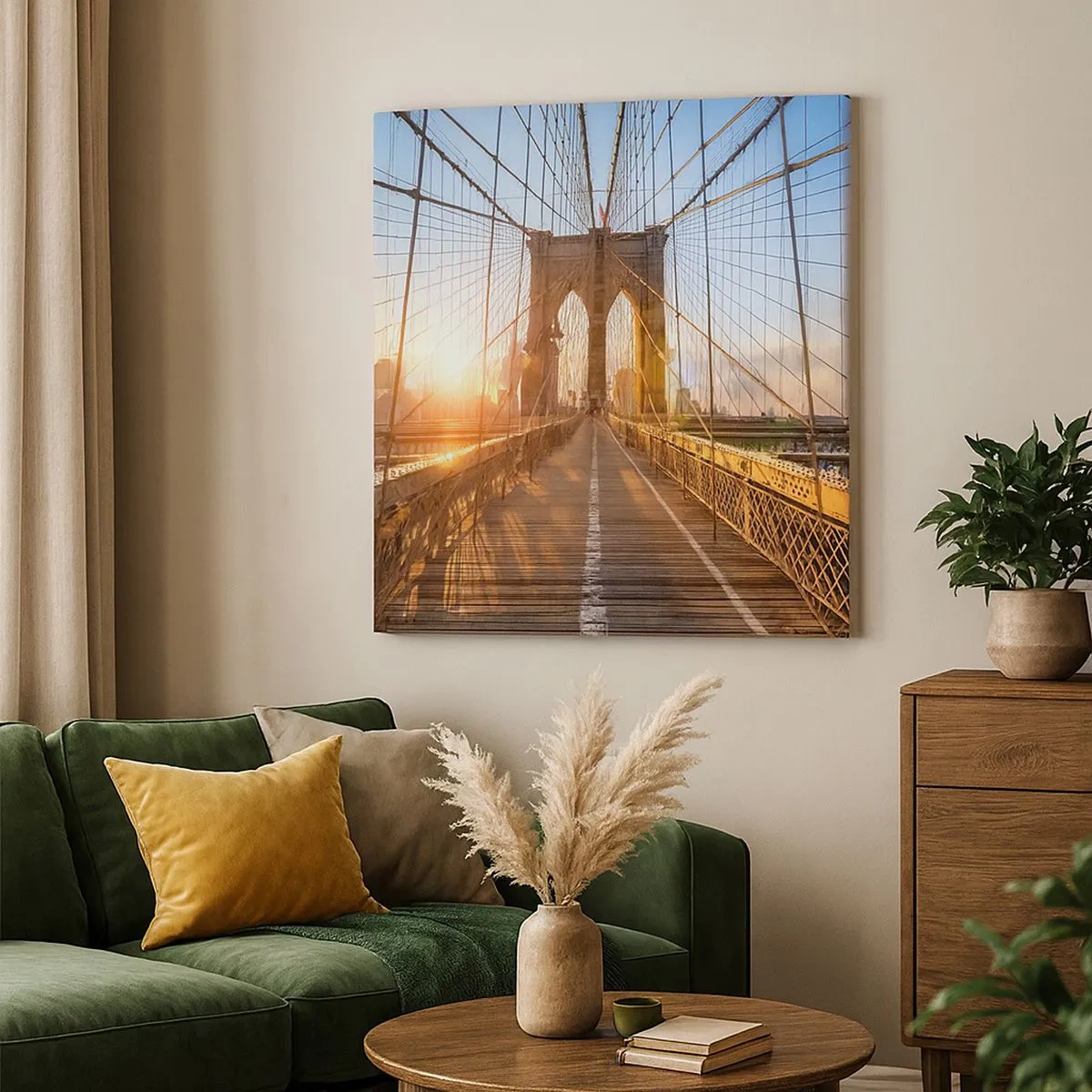 Canvastavla - Bild på duk - På guldbron - 30x30 cm