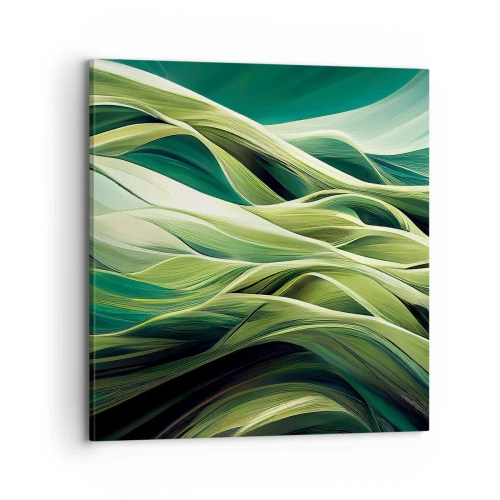 Canvastavla - Bild på duk - Ett abstrakt spel med grönt - 70x70 cm