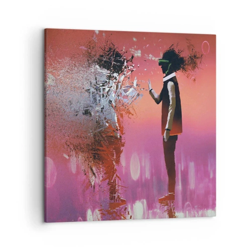 Canvastavla - Bild på duk - Kan man titta in i sig själv? - 50x50 cm