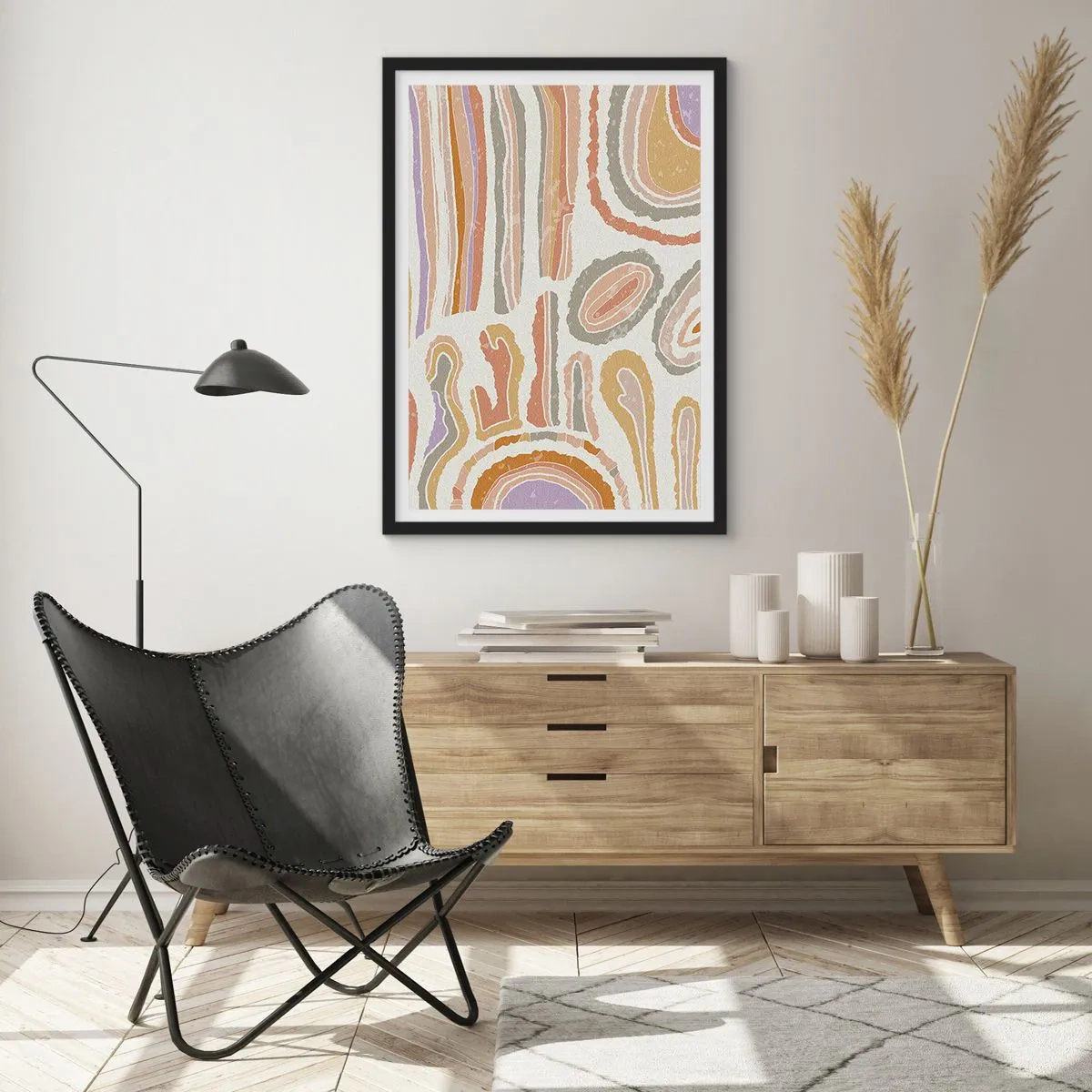 Affisch i svart ram - Färgglada tvärsnitt - 30x40 cm