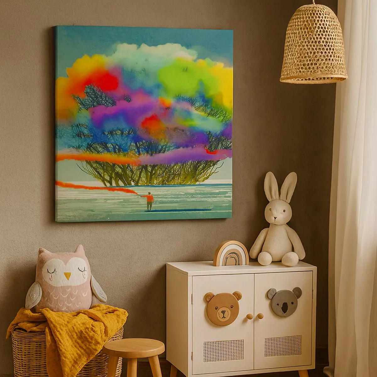 Canvastavla - Bild på duk - Liva upp världen - 30x30 cm