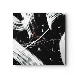 Väggklocka - Klocka på glas - Bryta mörkret - 30x30 cm