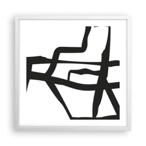 Affisch i vit ram - Svartvit konstruktion - 50x50 cm